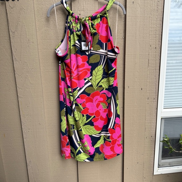 NWT Trina Turk JuJu Floral Swirl Halter Mini Dress Size L- LARGE $168 - Picture 4 of 7